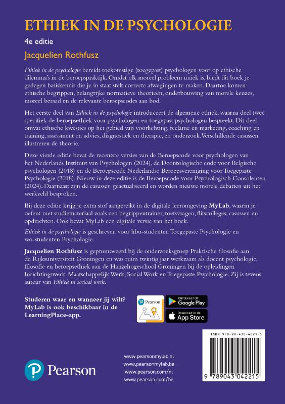 Achterkant van Ethiek in de psychologie