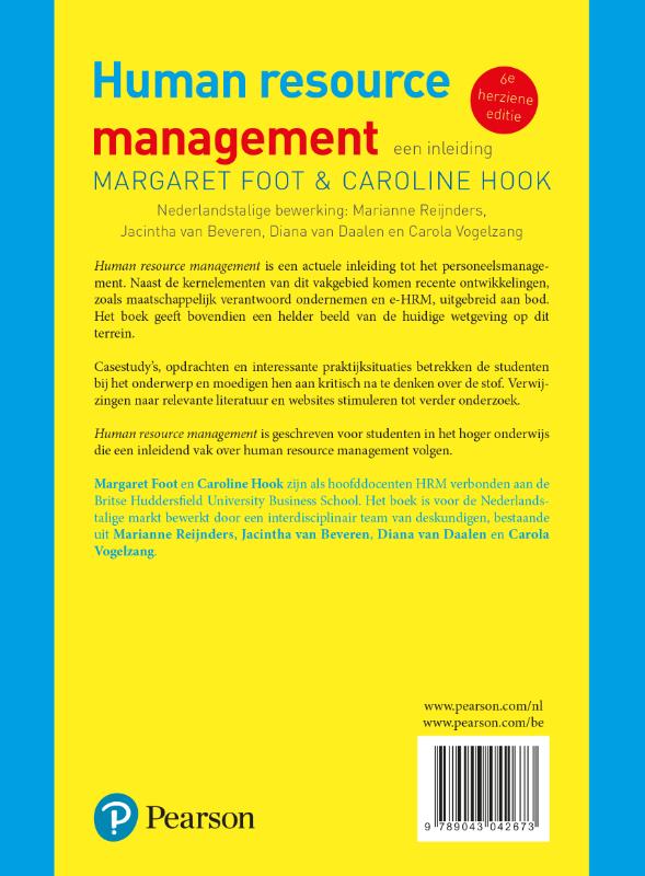 Achterkant van Human resource management