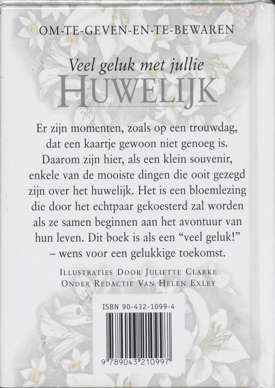 Achterkant van Veel geluk met jullie huwelijk