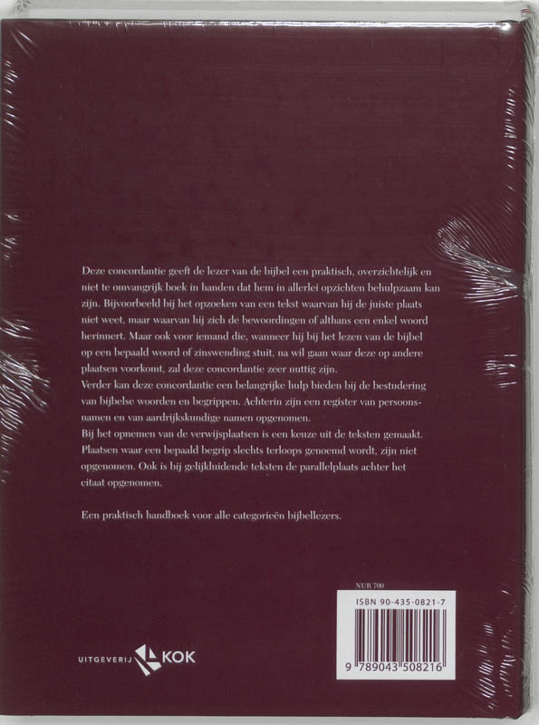 Achterkant van Concordantie op het Oude en Nieuwe Testament