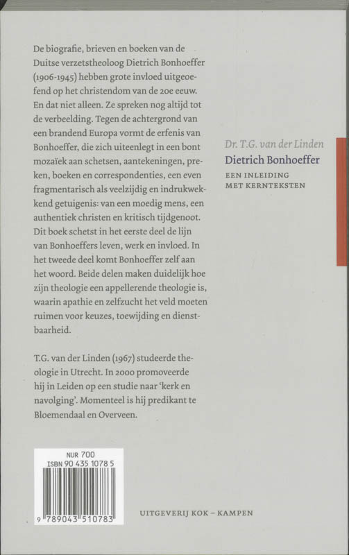 Achterkant van Dietrich Bonhoeffer