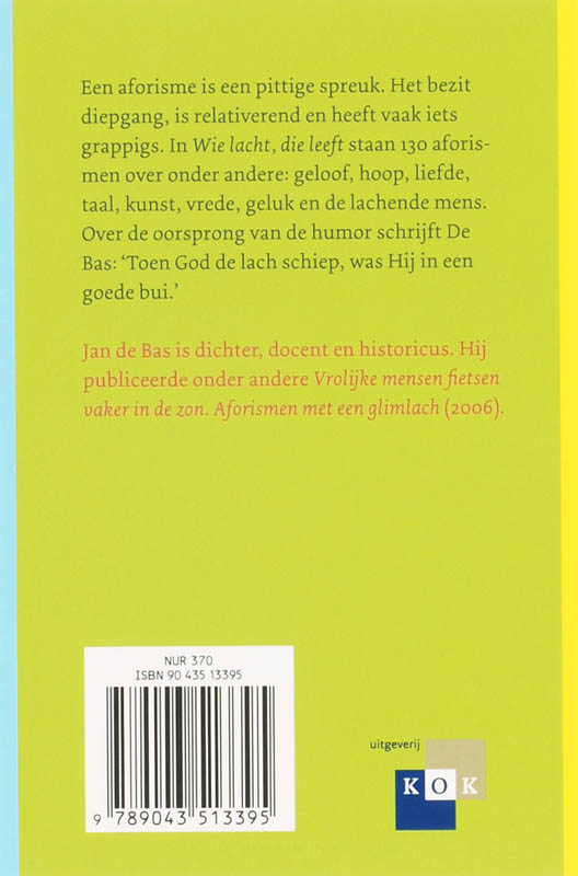 Achterkant van Wie lacht die leeft set van 5 ex