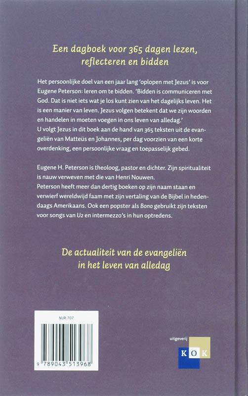 Achterkant van Een jaar met Jezus