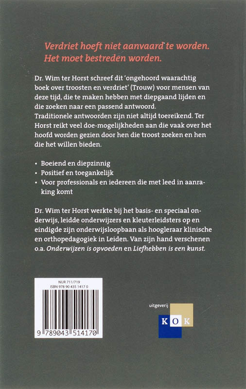 Achterkant van Over troosten en verdriet