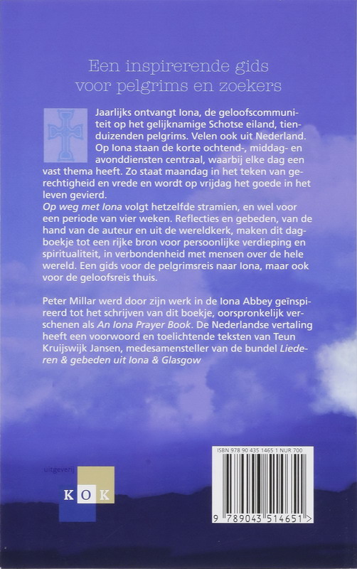 Achterkant van Op weg met iona
