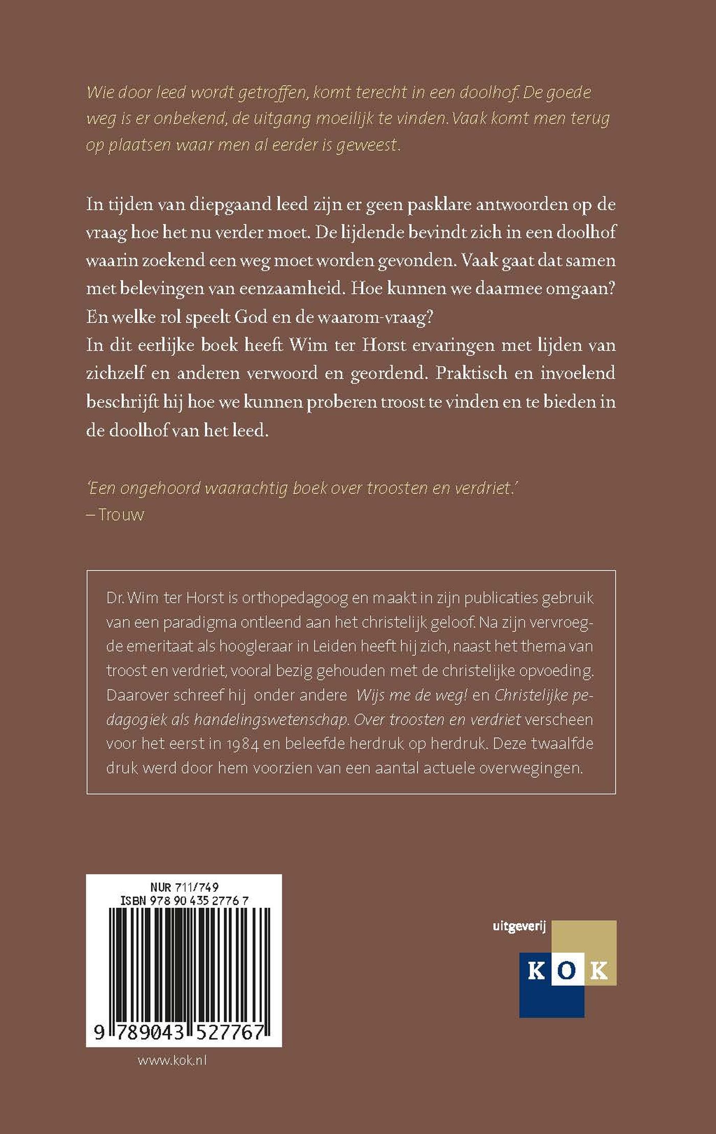 Achterkant van Over troosten en verdriet