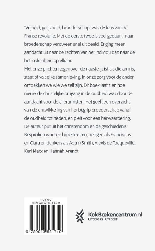 Achterkant van Zonder broederschap geen vrijheid en gelijkheid