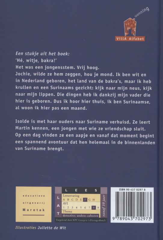 Achterkant van Stop je hoofd nooit in een spinnenweb