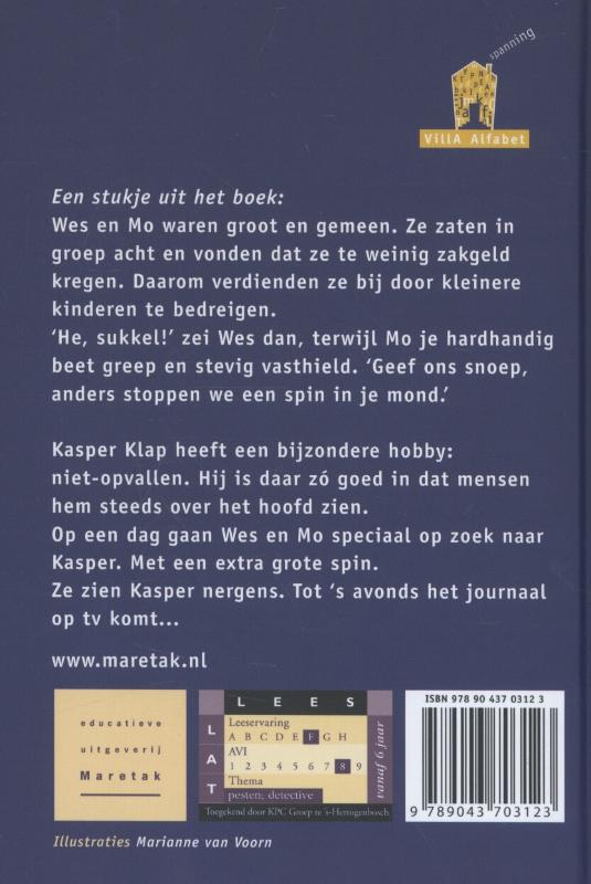Achterkant van De dag dat Kasper Klap verdween