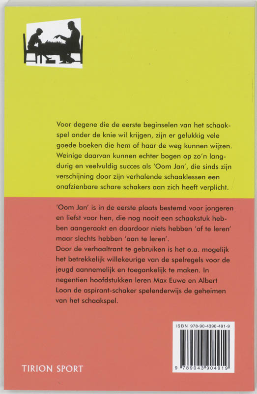 Achterkant van Oom Jan leert zijn neefje schaken