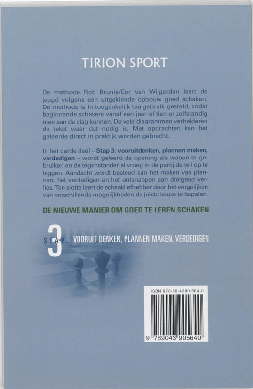 Achterkant van Stap 3 vooruitdenken/plannen maken/verdedigen
