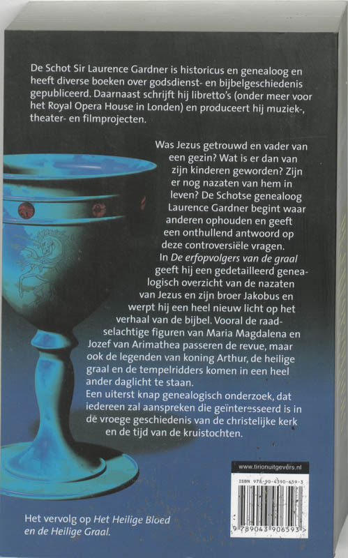 Achterkant van De erfopvolgers van de graal