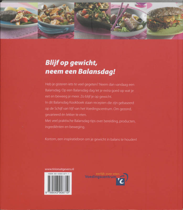 Achterkant van Balansdag Kookboek