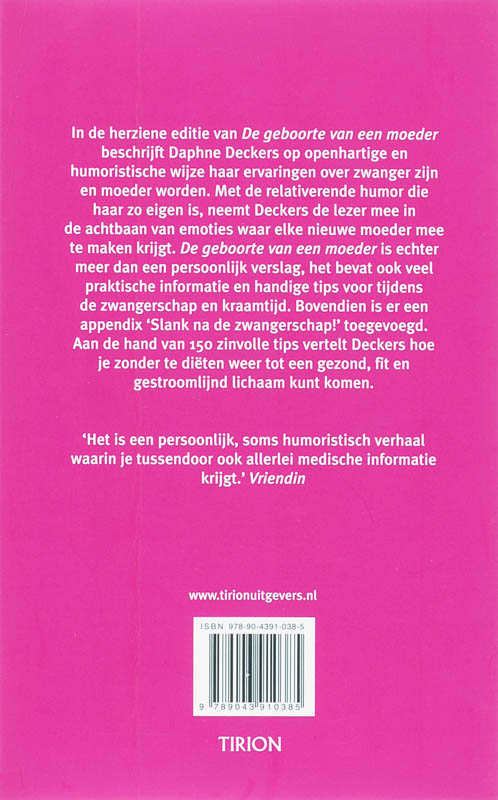 Achterkant van De geboorte van een moeder