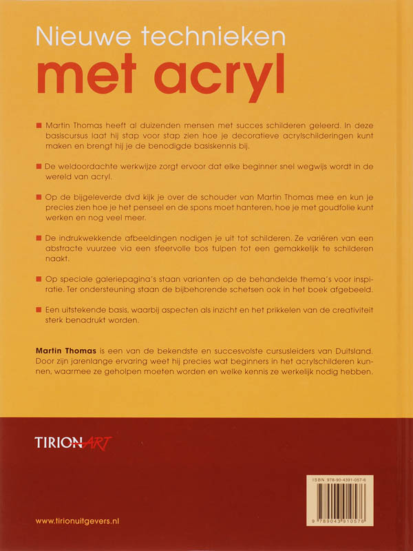 Achterkant van Nieuwe technieken met acryl