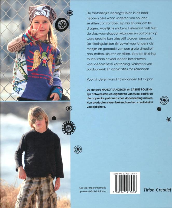 Achterkant van Hippe kinderkleding zelf gemaakt