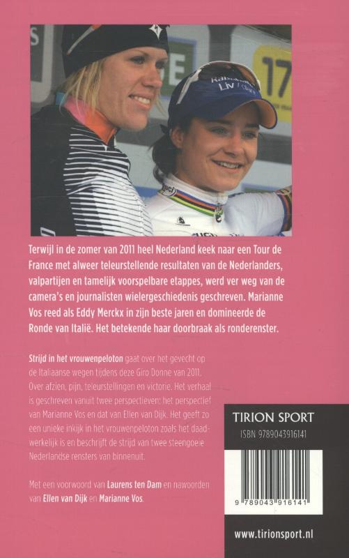 Achterkant van Strijd in het vrouwenpeloton
