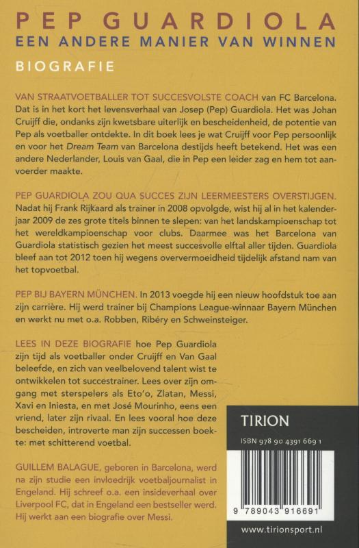 Achterkant van Pep Guardiola