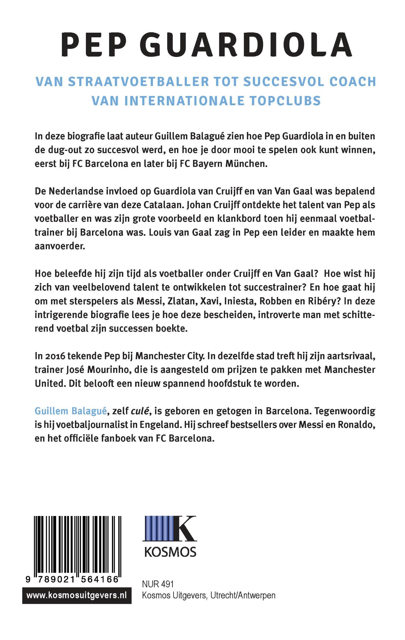 Achterkant van Pep Guardiola