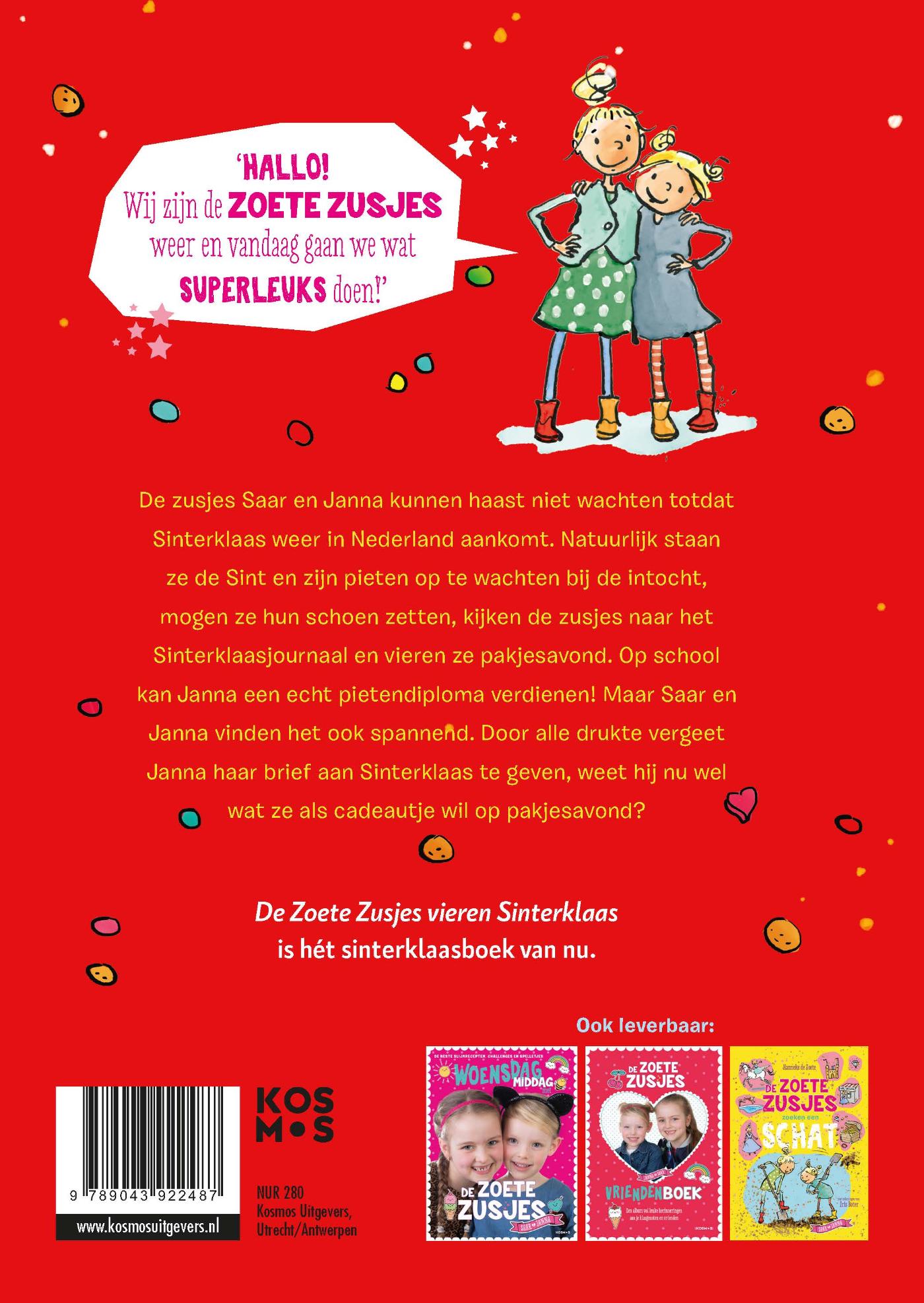 Achterkant van De Zoete Zusjes vieren Sinterklaas
