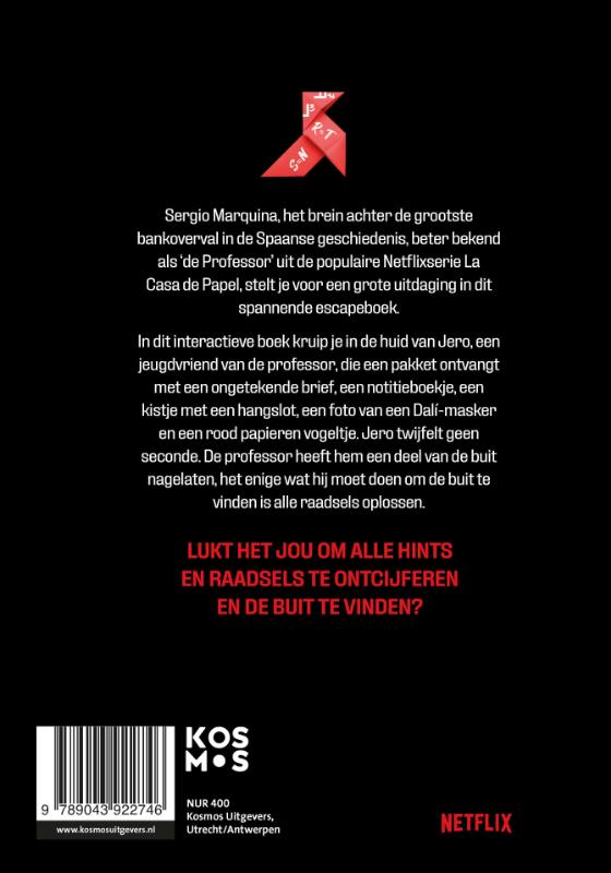 Achterkant van La casa de papel - Escape boek