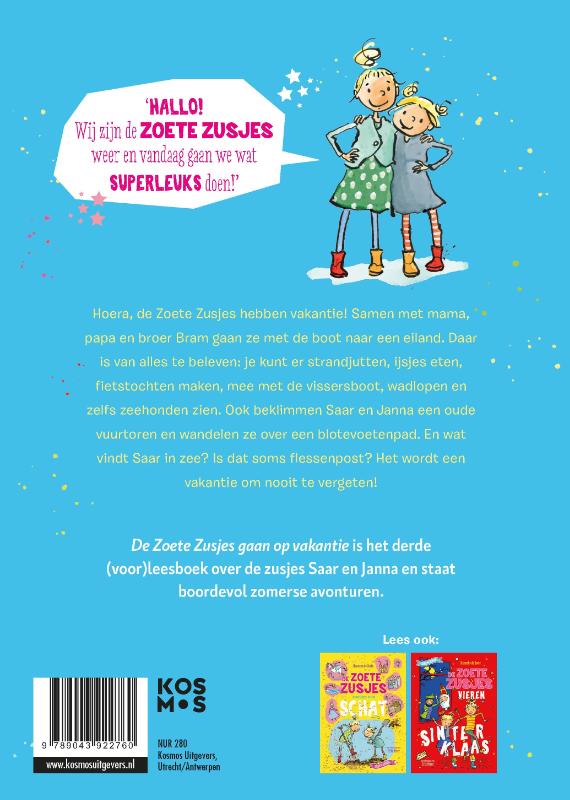 Achterkant van De Zoete Zusjes gaan op vakantie