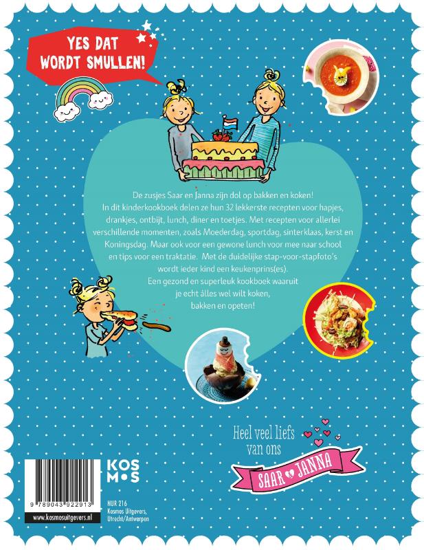Achterkant van Het grote kook- en bakboek van de Zoete Zusjes