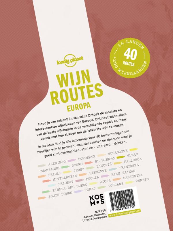 Achterkant van Wijnroutes Europa