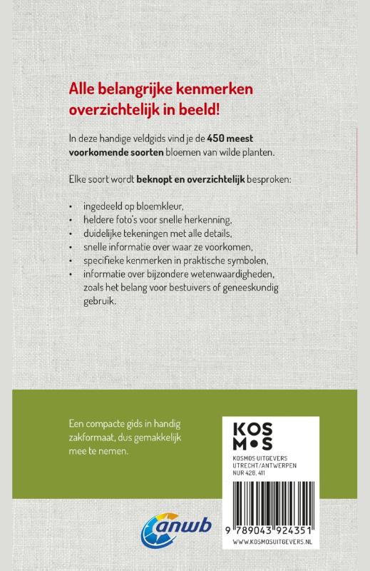 Achterkant van Welke bloem is dat? ANWB Bloemengids
