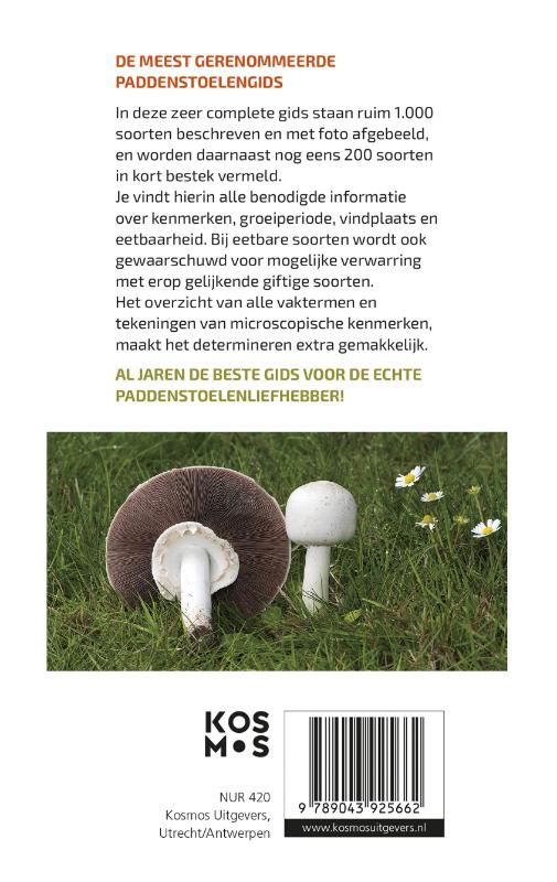Achterkant van De grote paddenstoelengids voor onderweg