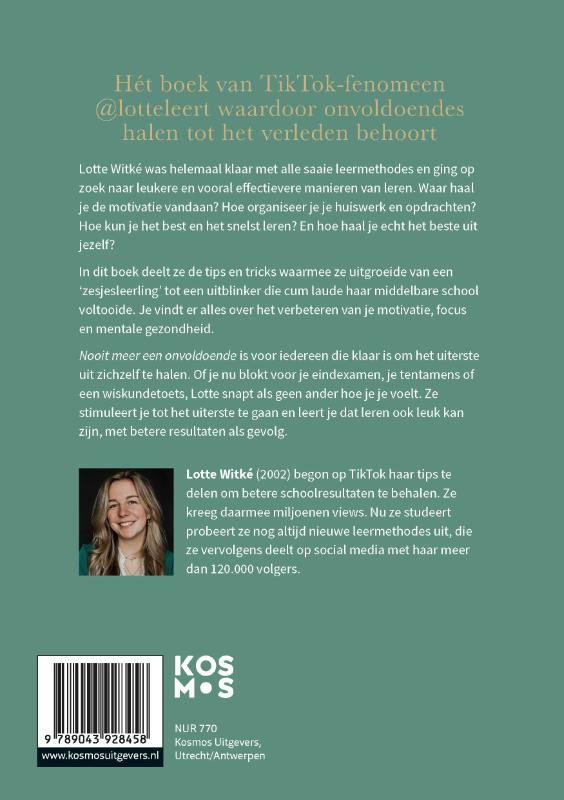 Achterkant van Nooit meer een onvoldoende