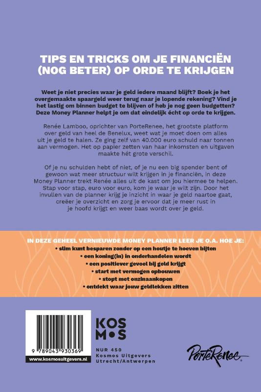 Achterkant van PorteRenee Money Planner