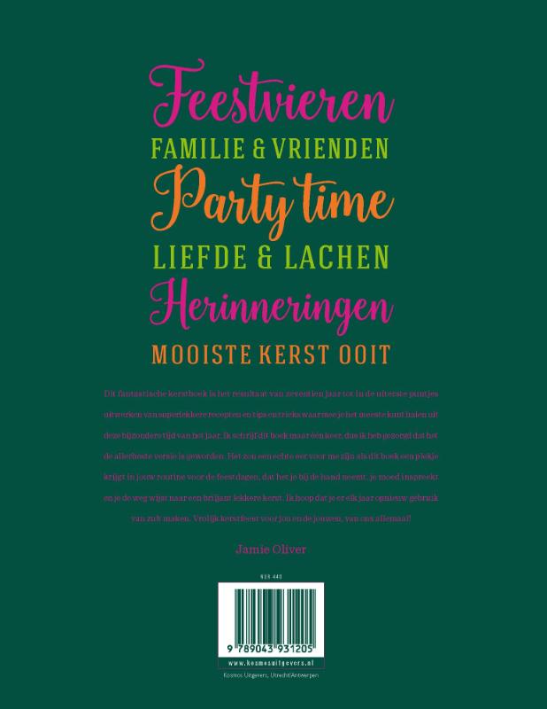 Achterkant van Jamie Oliver's Kerstkookboek