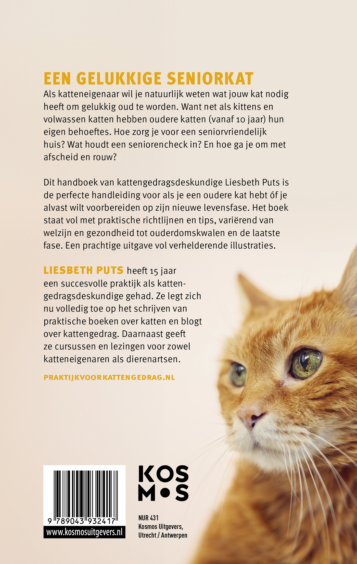 Achterkant van Het handboek voor de oudere kat