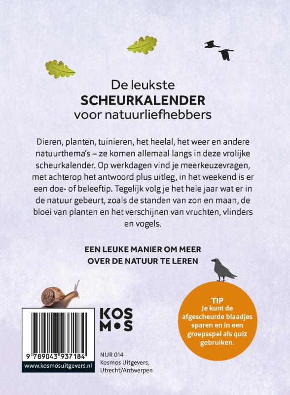 Achterkant van Natuurscheurkalender 2026