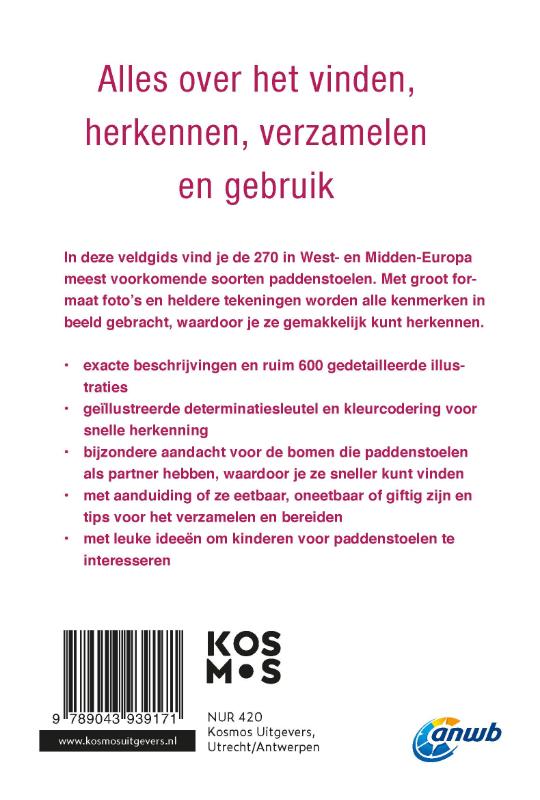 Achterkant van ANWB Paddenstoelengids