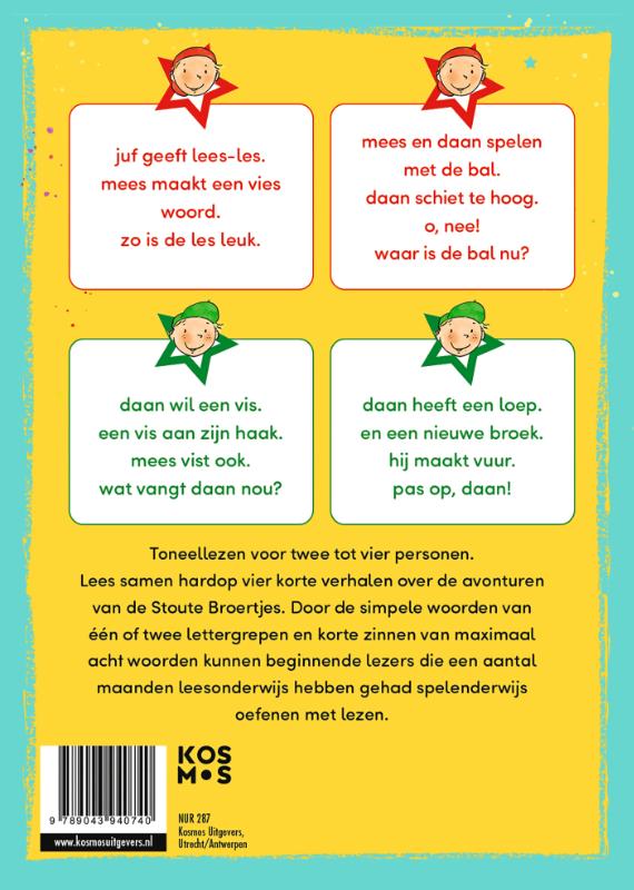 Achterkant van Samen lezen met de Stoute Broertjes