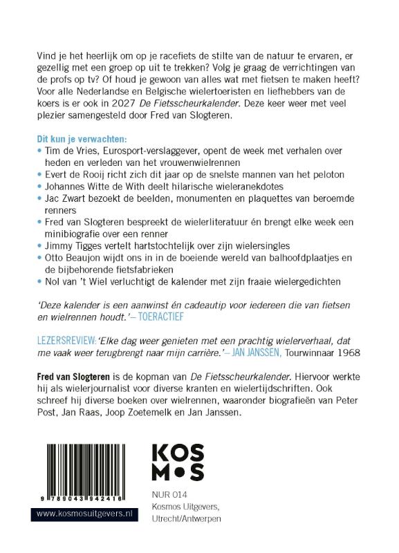 Achterkant van De Fietsscheurkalender 2027