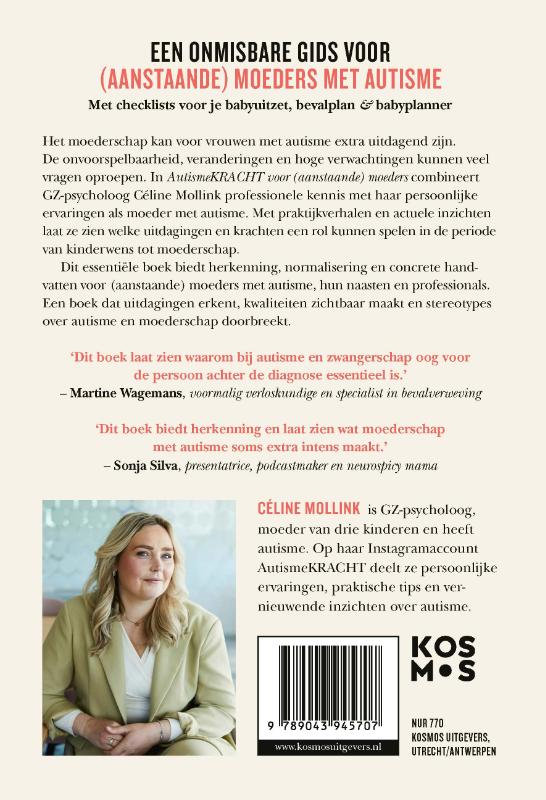 Achterkant van Autismekracht voor (aanstaande) moeders