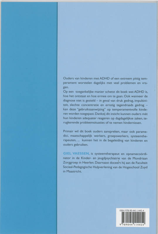 Achterkant van Een wervelkind ADHD
