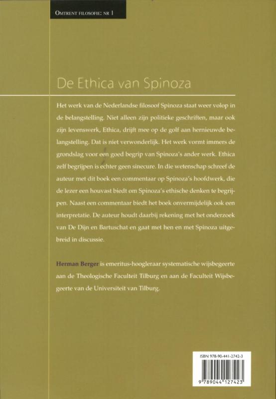 Achterkant van De ethica van Spinoza