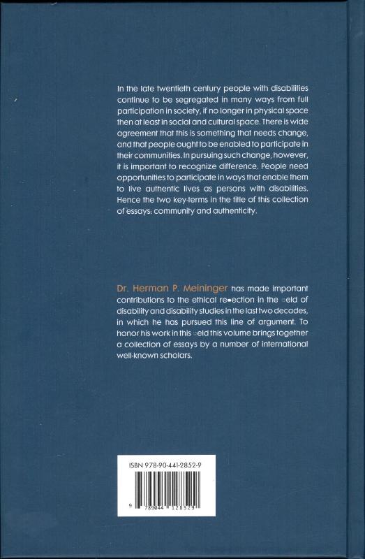 Achterkant van Authenticity and community