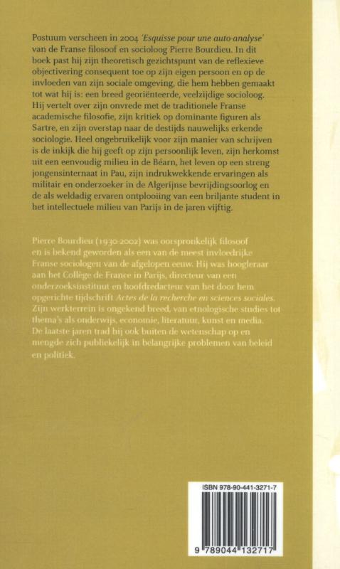 Achterkant van Schets voor een zelfanalyse