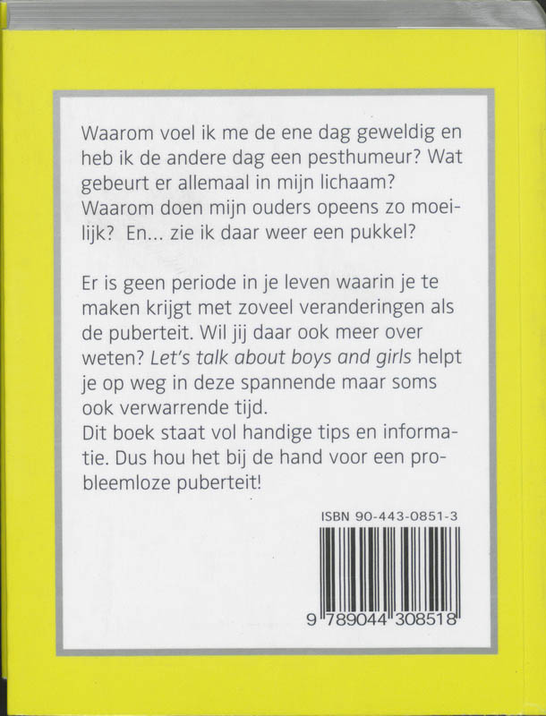 Achterkant van Let's talk about boys and girls