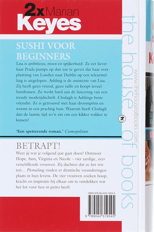 Achterkant van 2X Marian Keyes Sushi voor beginners / Betrapt!
