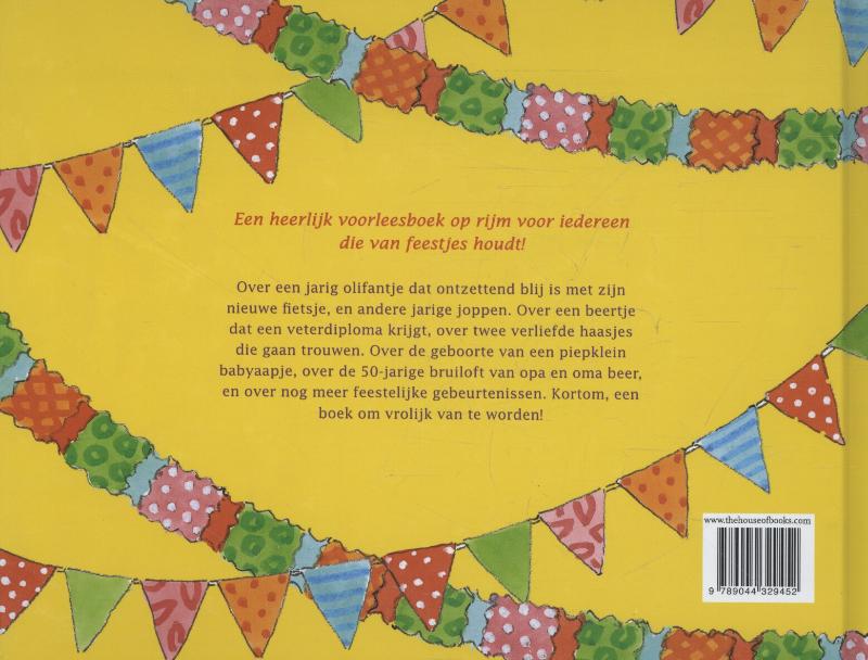 Achterkant van Het hiep hiep hoera boek