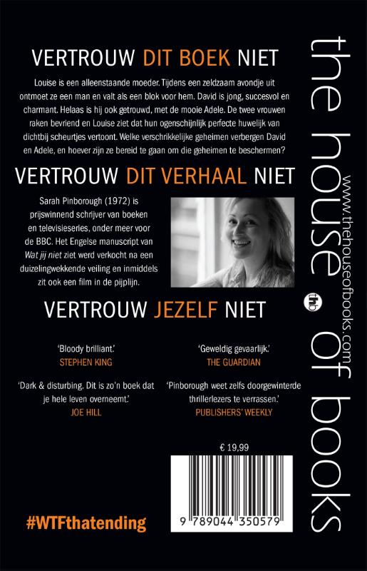 Achterkant van Wat jij niet ziet