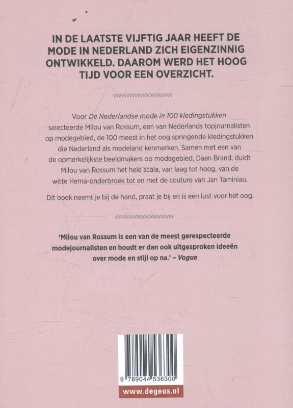 Achterkant van De nederlandse mode in 100 kledingstukken