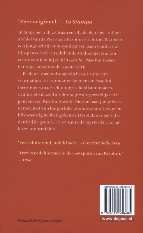 Achterkant van Een onmogelijke ontmoeting met Pier Paolo Pasolini (bijna waargebeurd)