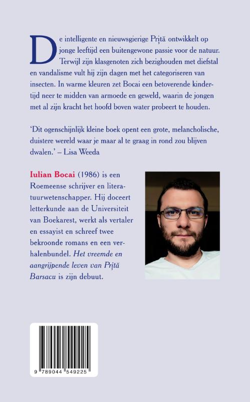 Achterkant van Het vreemde en aangrijpende leven van Prita Barsacu